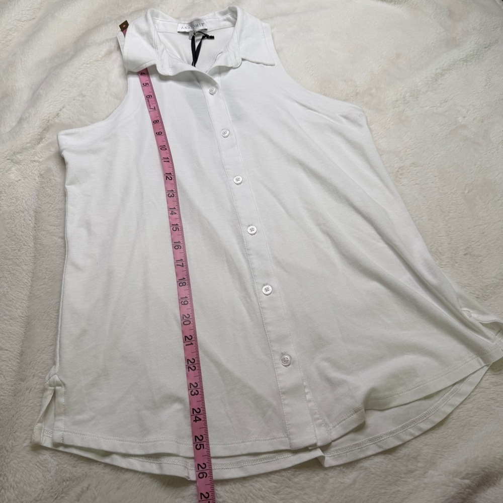 Anatomie Elise Sleeveless Button Down Travel Top White S NWT - Picture 5 of 9